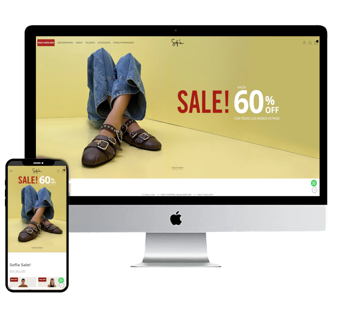 Screenshot of Sofia Sarkany Shopify storefront