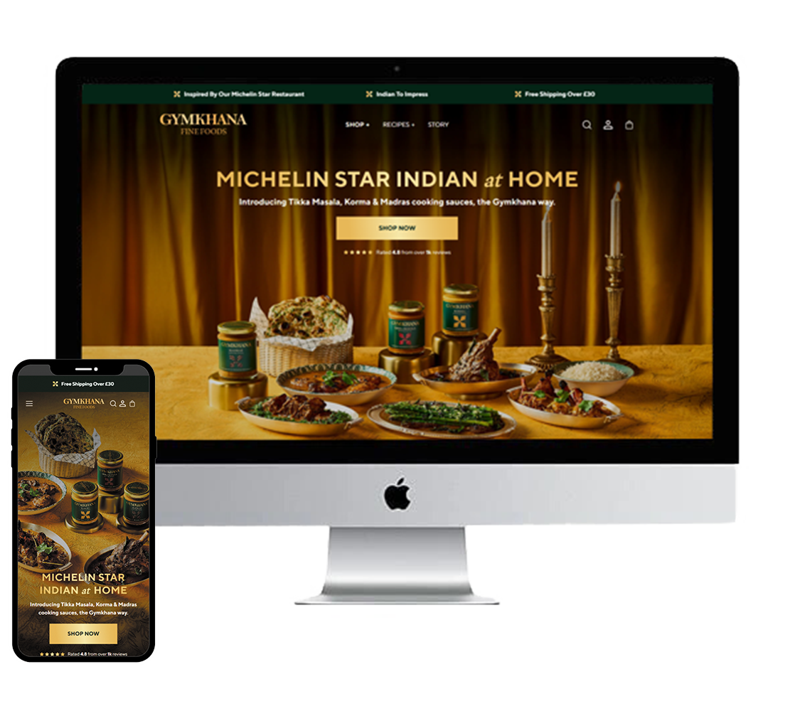 Screenshot of Gymkhana Shopify storefront