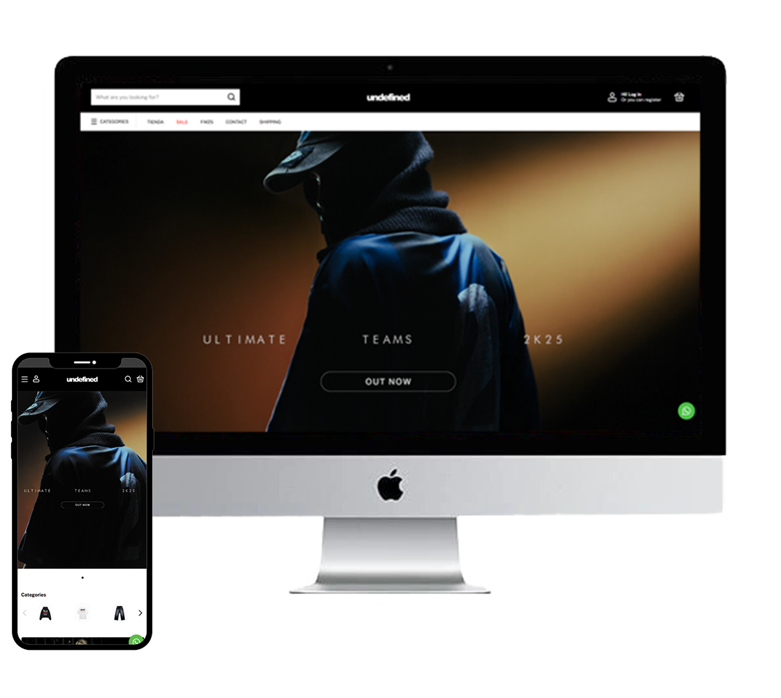 Screenshot of Undefined Shopify storefront